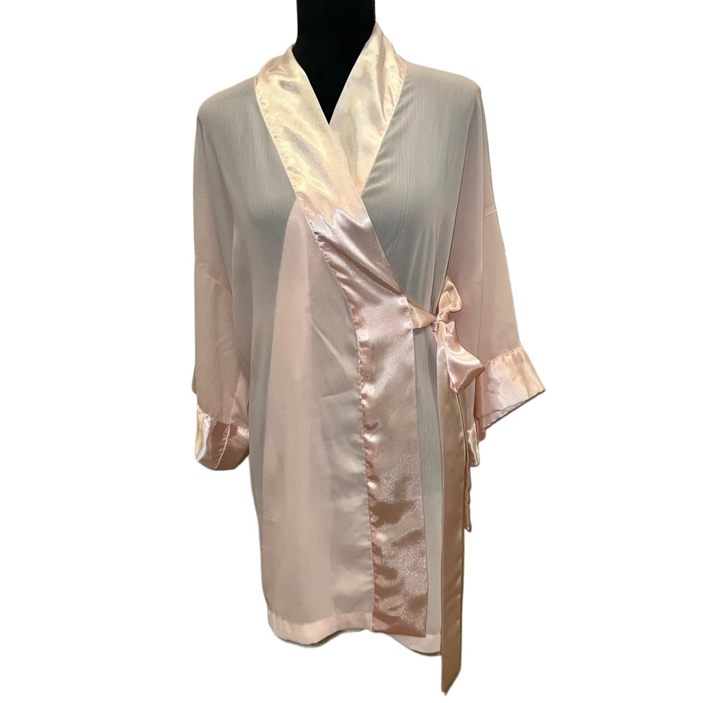 Vintage Gold Label Victoria’s Secret Satin and Seer Robe One Size